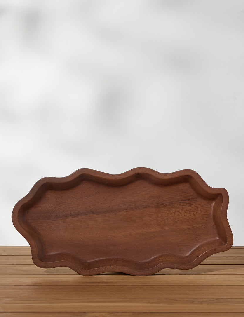 #color::walnut | Ruffle walnut wood Serving Tray by Sarah Sherman Samuel
