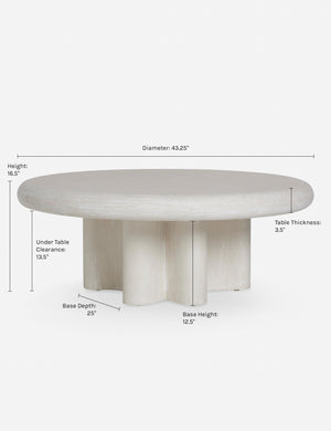 Open Box: Ruiz Indoor / Outdoor Round Coffee Table, Ivory