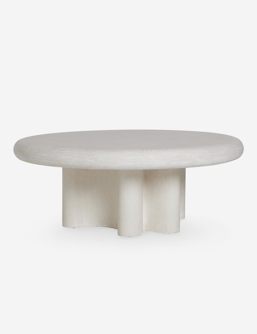 #color::ivory | Ruiz round cement outdoor coffee table.