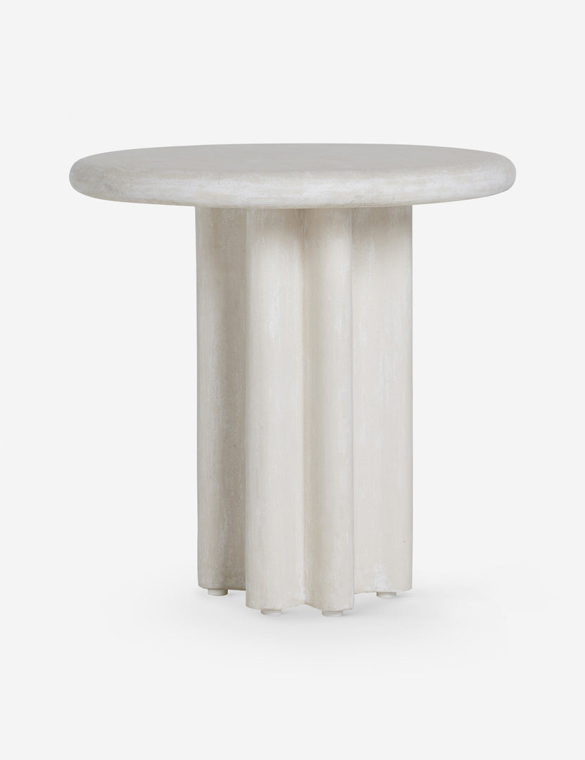 #color::ivory | Ruiz round cement outdoor side table.