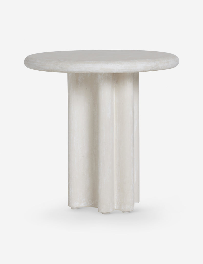 #color::ivory | Ruiz round cement outdoor side table.