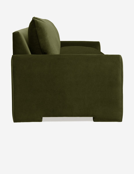 #color::loden-velvet #size::102-W | Side of the Rupert Loden Gray Velvet sofa