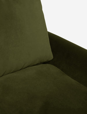 Inner corner of the Rupert Loden Gray Velvet sofa
