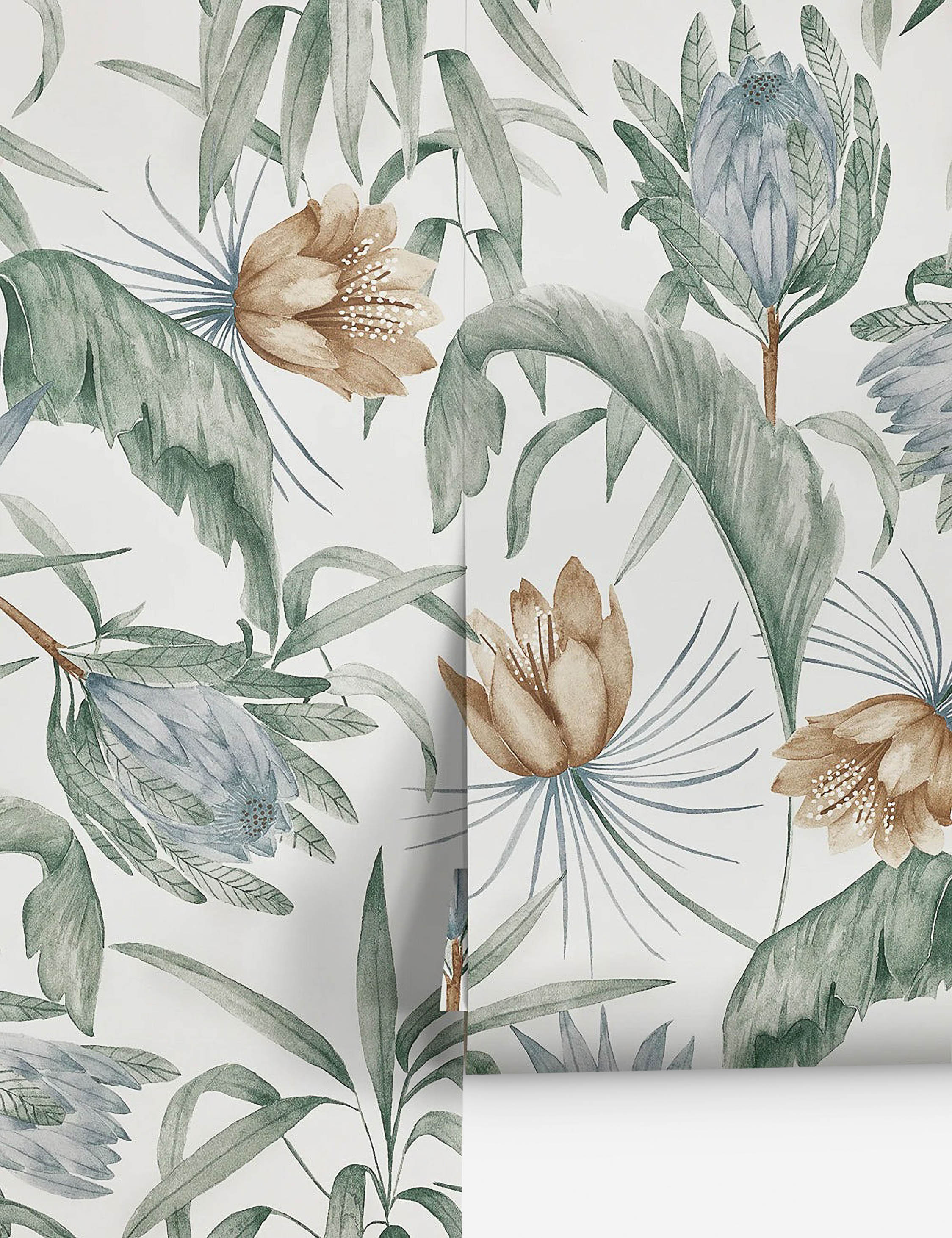 Tropical Wallpaper by Rylee + Cru, Green - Swatch