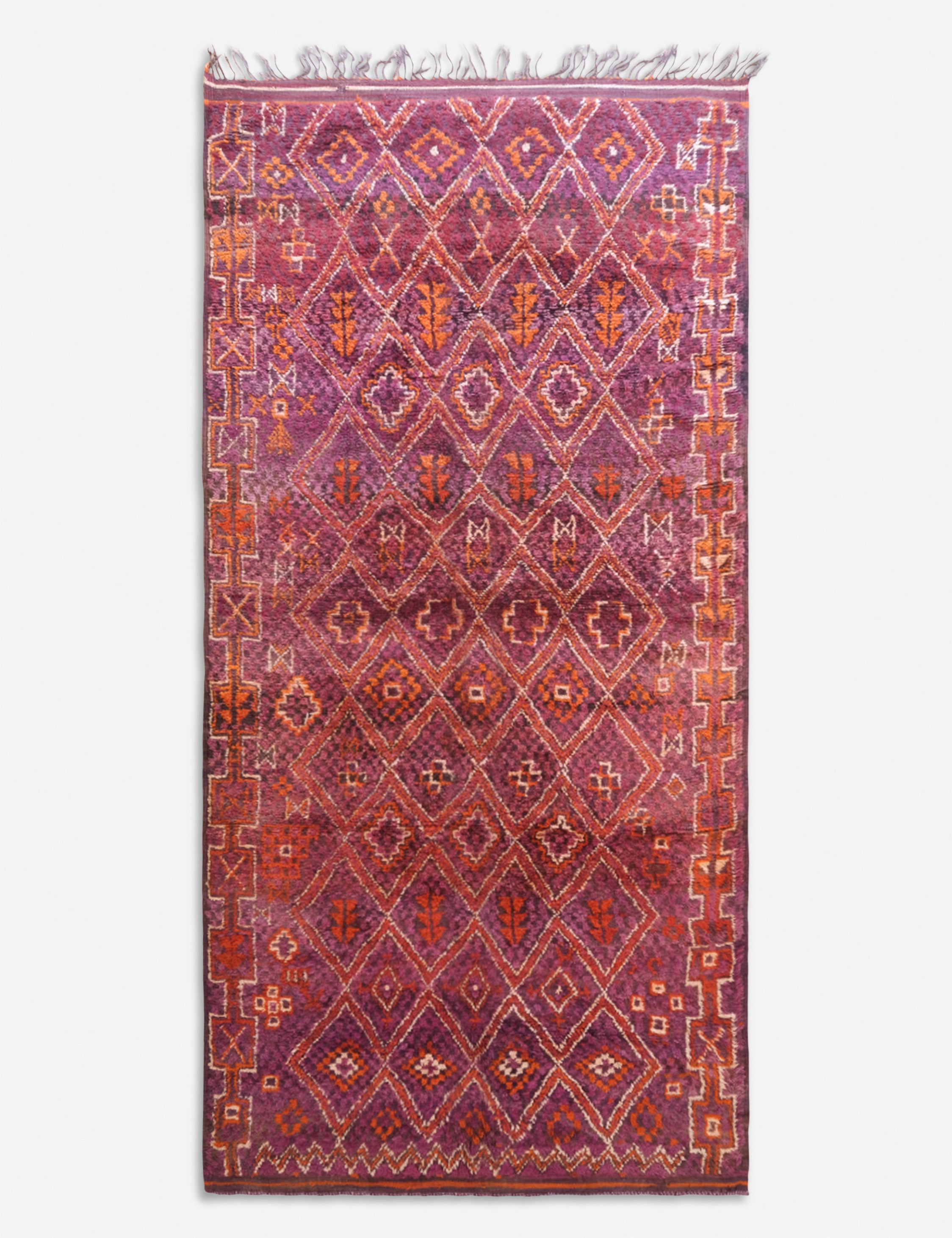 Vintage Moroccan Hand-Knotted Wool Rug No. 54, 7'7 x 15'6"