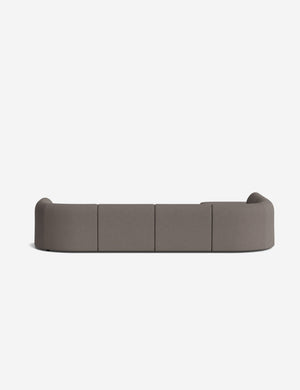 Open Box: Sergio Modular Corner Sectional Sofa With Ottoman, Mushroom Performance Weave