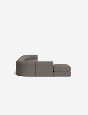Open Box: Sergio Modular Corner Sectional Sofa With Ottoman, Mushroom Performance Weave