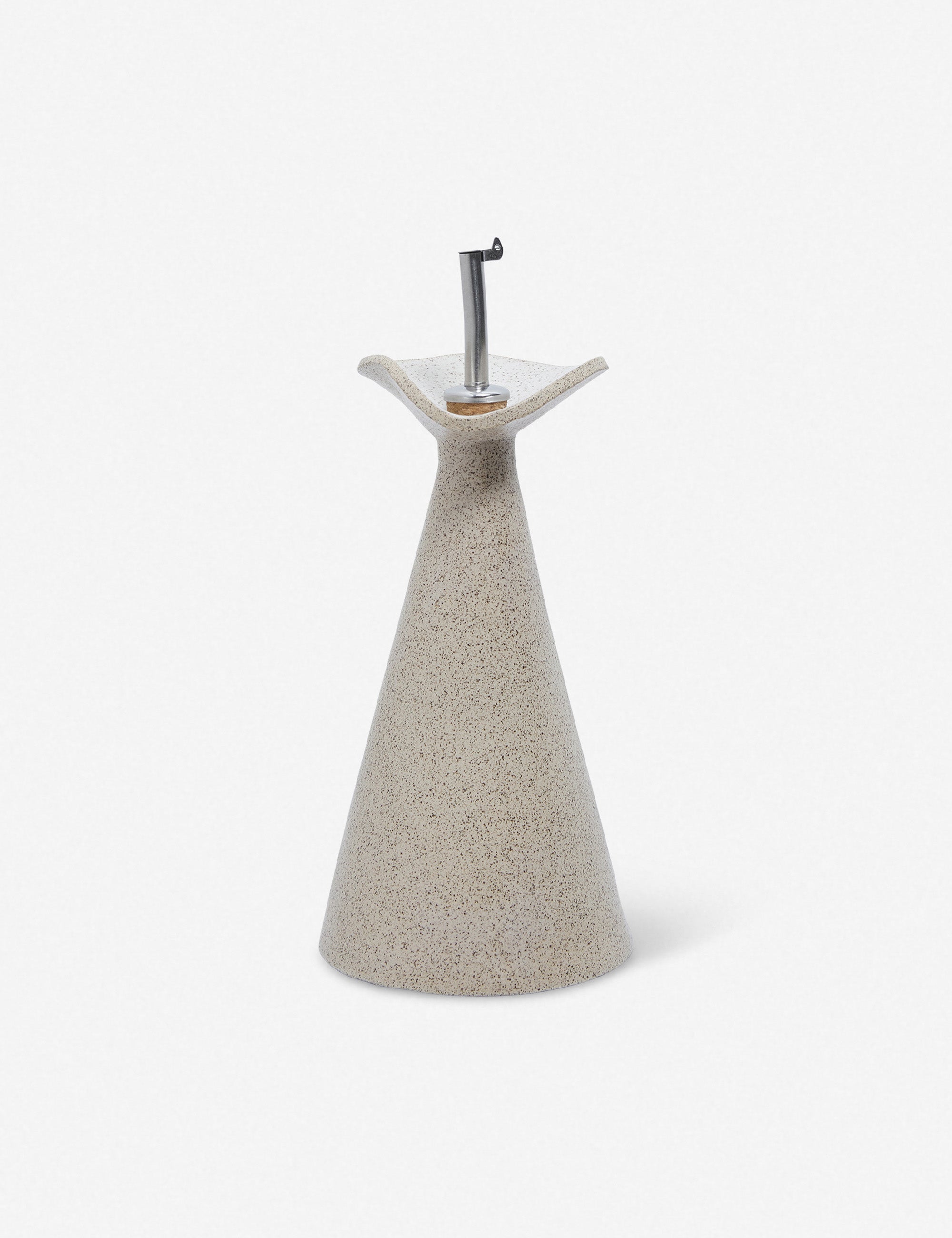 #color::sand | Flora speckled eggshell glazed oil cruet by SIN ceramics