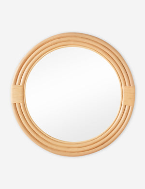 Marsali rattan framed round mirror in small