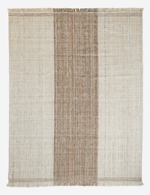 Sabriel handwoven large-scale striped fringed outdoor rug.