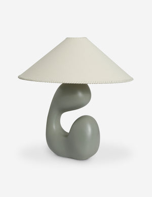 Angled view of the Saguaro Sculptural Ceramic Table Lamp by Elan Byrd.