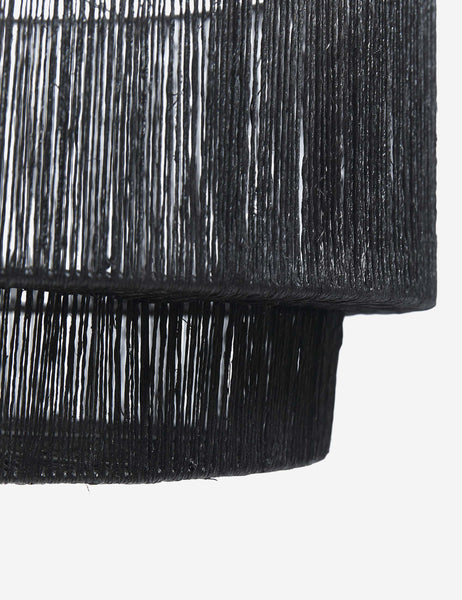 #color::black | Detailed shot of the black jute on the side of the Sayan black jute-wrapped pendant light
