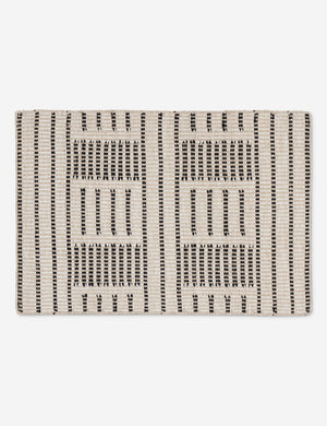 Shere handwoven striped outdoor rug by Sarah Sherman Samuel in Natural.