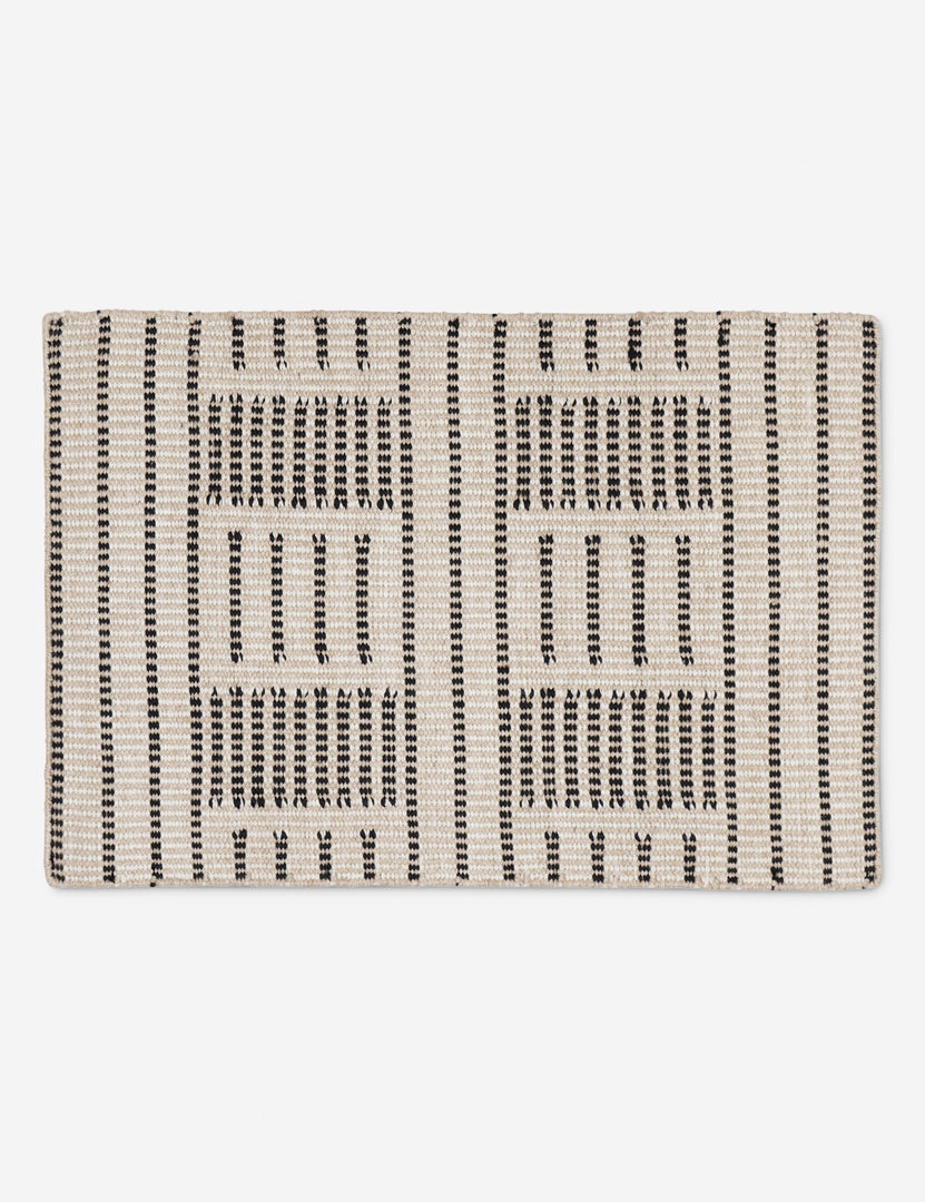 #color::natural #size::2--x-3- | Shere handwoven striped outdoor rug by Sarah Sherman Samuel in Natural.