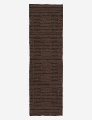 Shere handwoven striped outdoor runner rug by Sarah Sherman Samuel in Brown