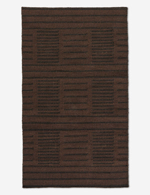 Shere handwoven striped outdoor rug by Sarah Sherman Samuel in Brown