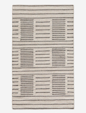 Shere handwoven striped outdoor rug by Sarah Sherman Samuel in Natural