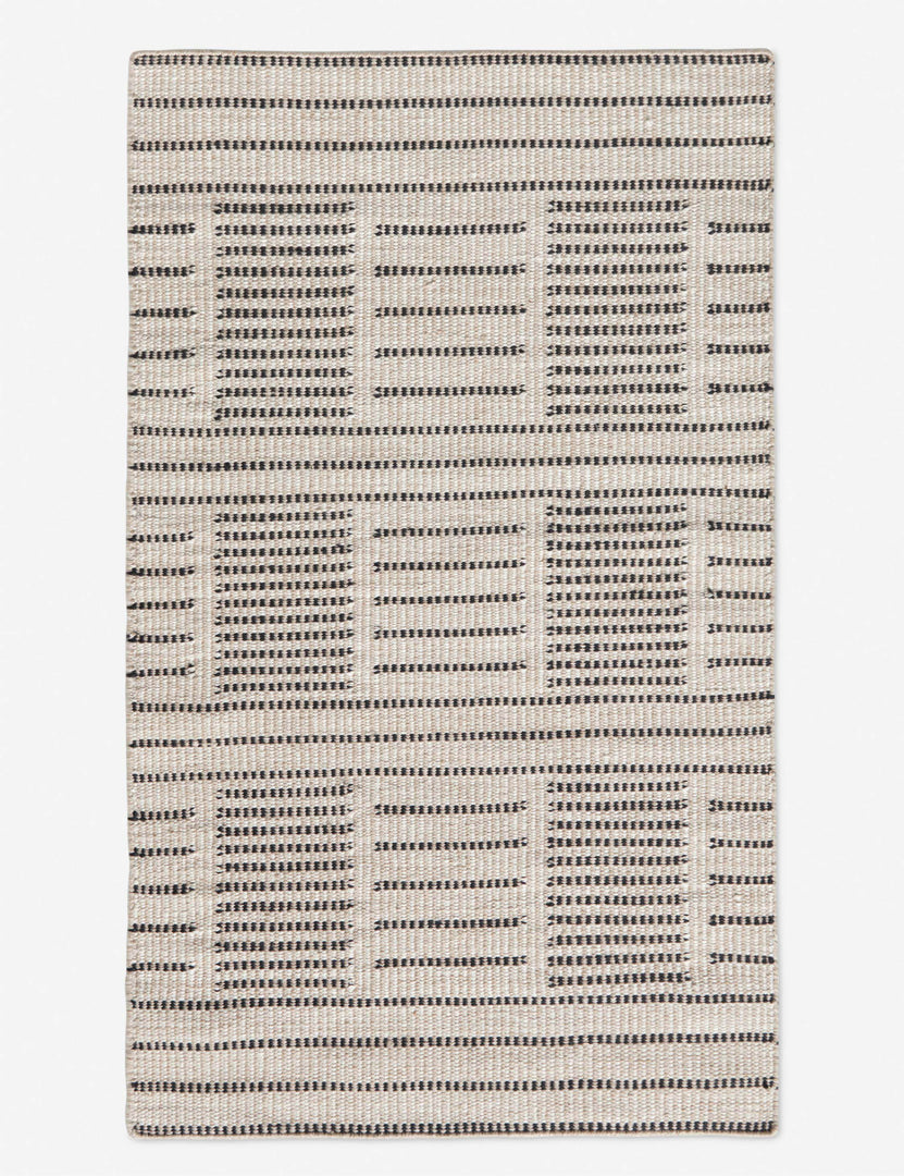 #color::natural #size::3--x-5- | Shere handwoven striped outdoor rug by Sarah Sherman Samuel in Natural