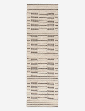 Shere handwoven striped outdoor runner rug by Sarah Sherman Samuel in Natural