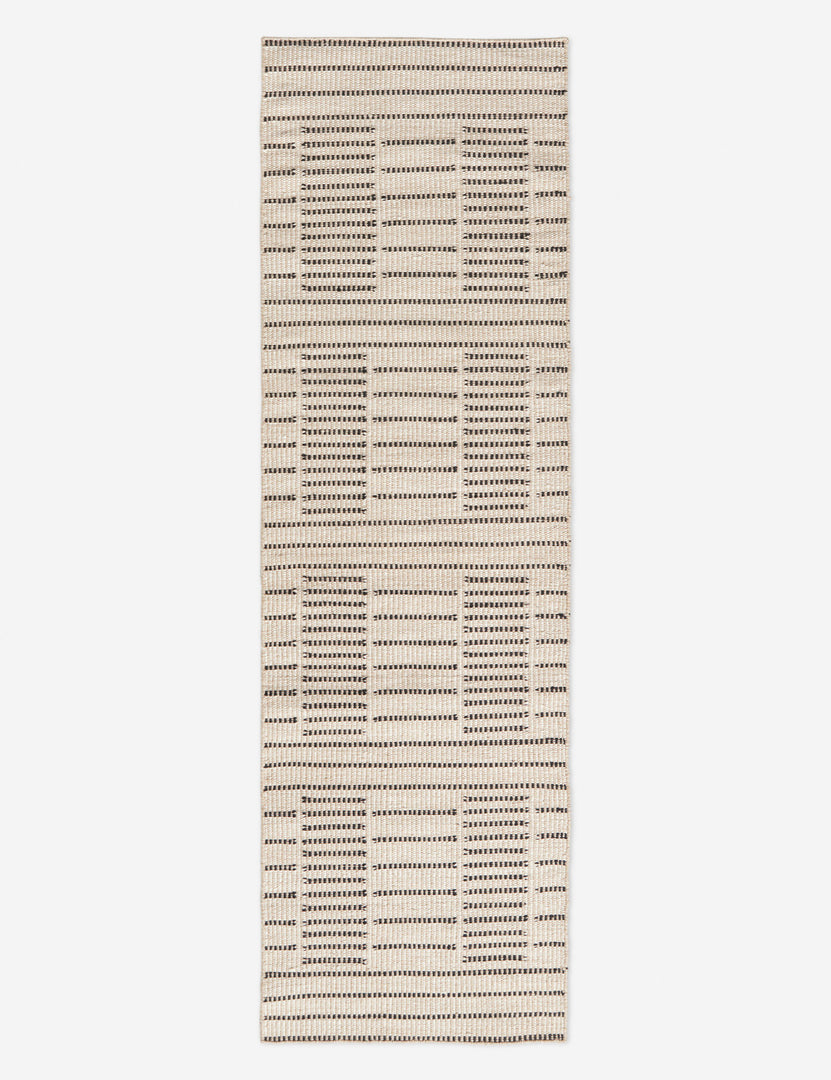 #color::natural #size::2-6--x-8--runner | Shere handwoven striped outdoor runner rug by Sarah Sherman Samuel in Natural