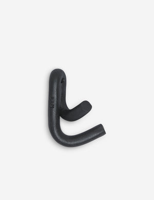 Side view of the Black Leggy Crossed Wall Hook by SIN Ceramics