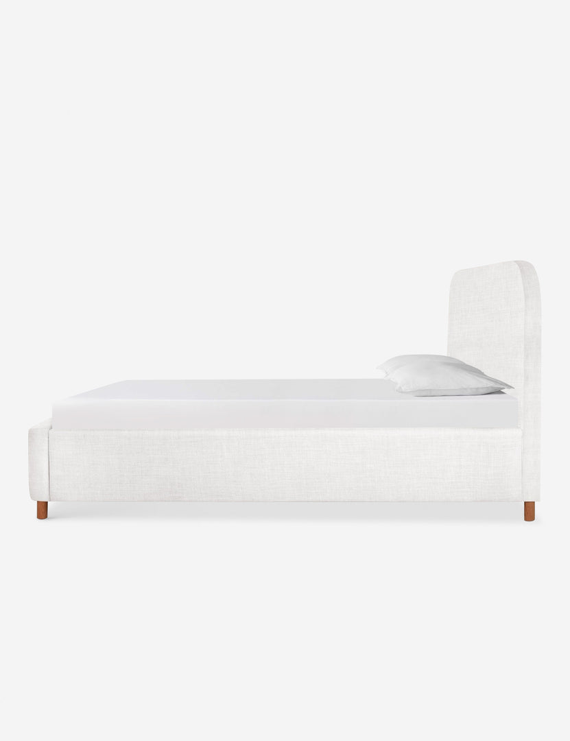 #size::queen #size::king #color::white #size::cal-king | Side of the Solene White linen platform bed