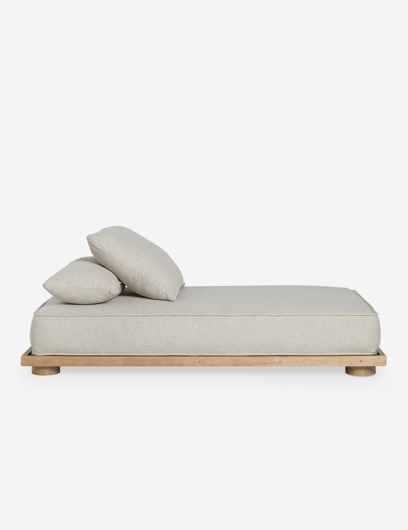 #color::flax-linen-weave | Enola minimalist low daybed.