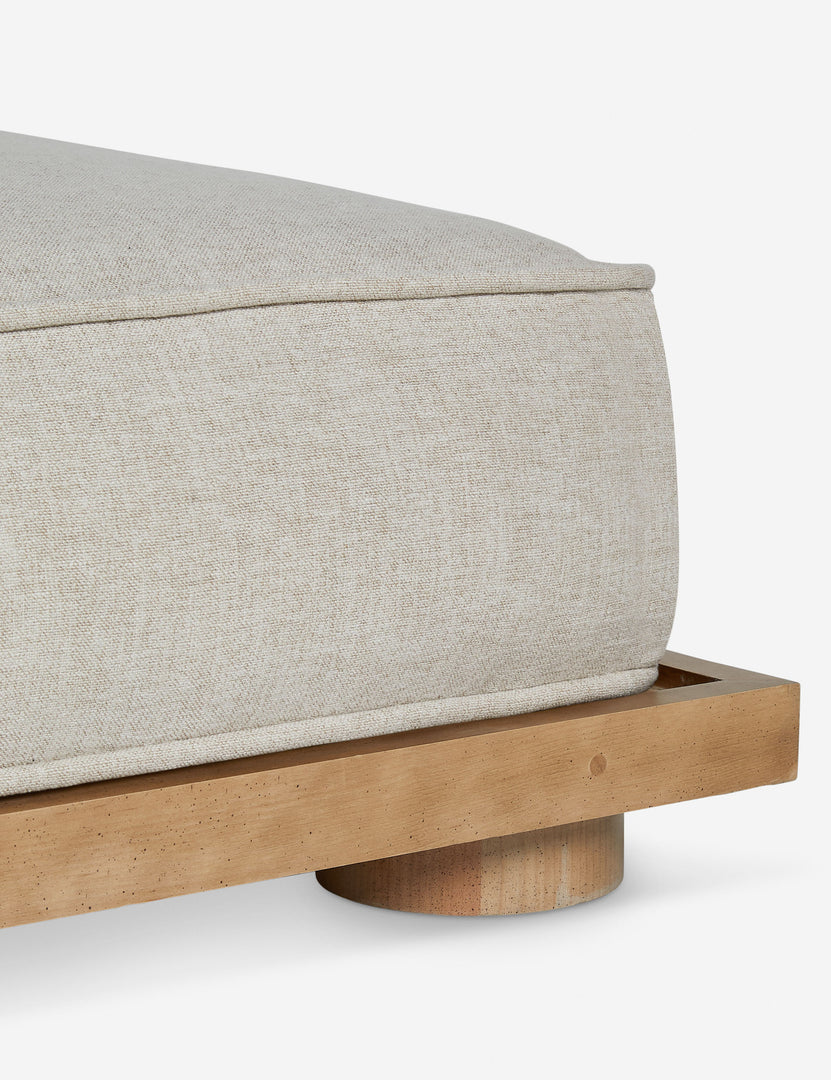 #color::flax-linen-weave | Corner of the Enola minimalist low daybed.
