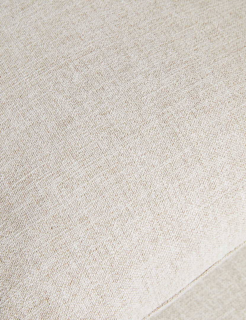 #color::flax-linen-weave | Close up of the fabric texture of the Enola minimalist low daybed.