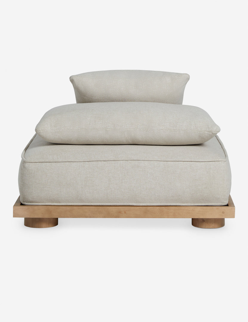 #color::flax-linen-weave | Side view of the Enola minimalist low daybed.