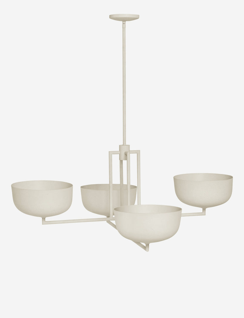 #color::sand #size::35-dia | Angled overhead view of the Talley modern sculptural chandelier.