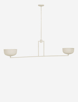 Angled view of the Talley modern sculptural linear chandelier.