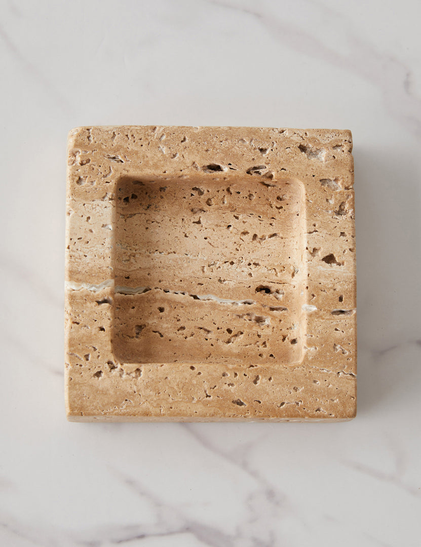 #color::biscotti | Teo catchall square tray in biscotti stone