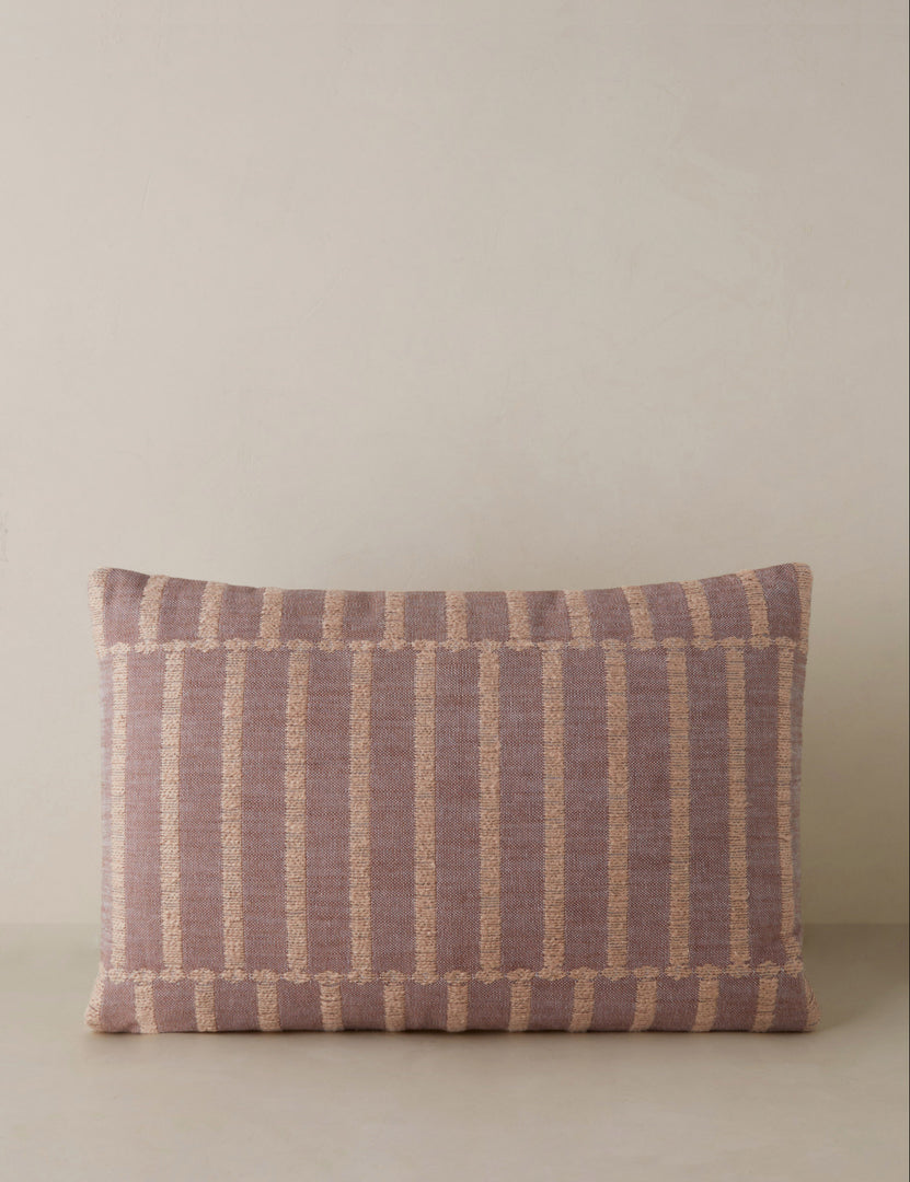 #color::blush #style::lumbar | Thisbe offset stripe lumbar pillow.