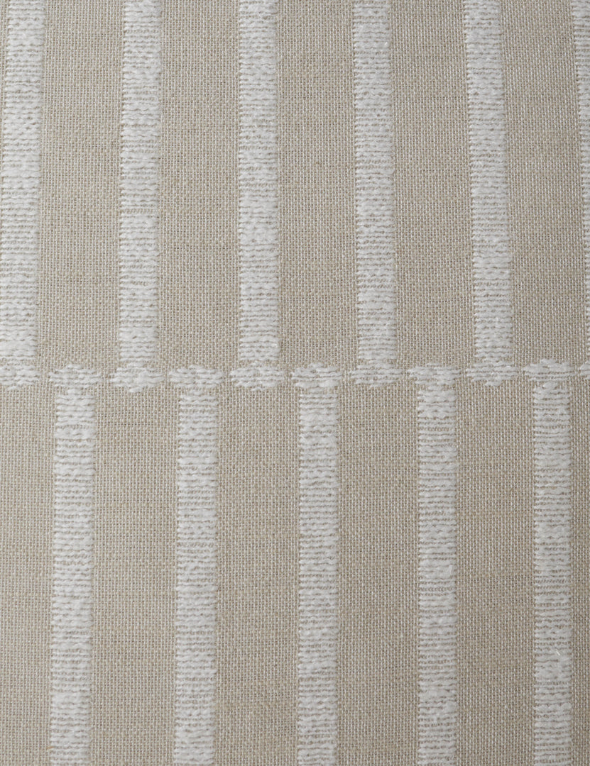 #color::ivory-and-natural #style::square #style::lumbar | Close up of the Thisbe offset stripe pillow pattern.