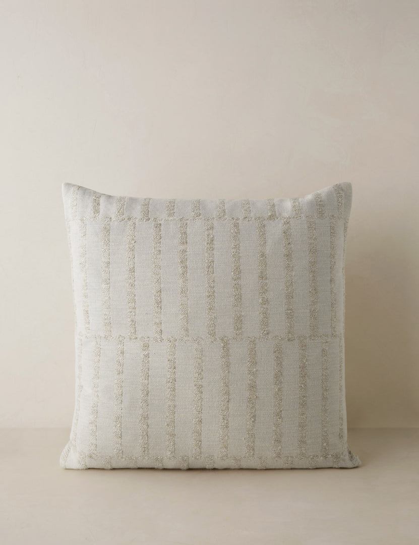 #color::natural #style::square | Thisbe offset stripe throw pillow.