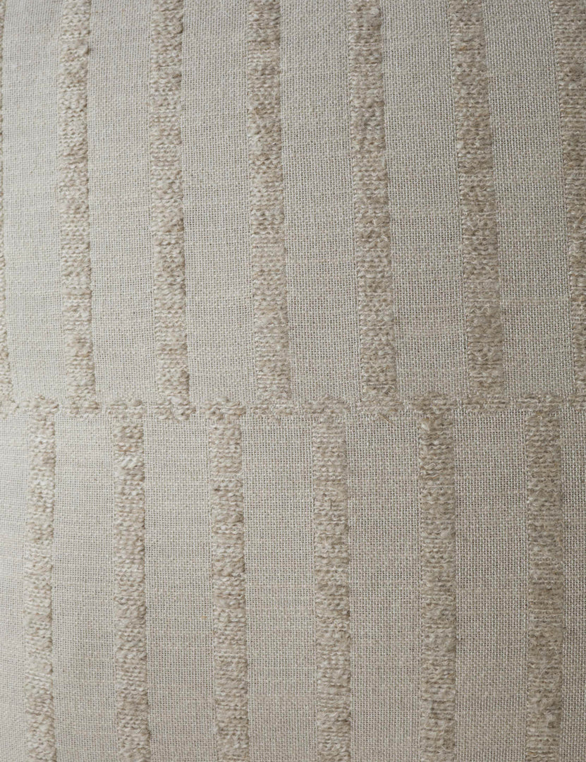 #color::natural #style::square #style::lumbar | Close up of the Thisbe offset stripe pillow pattern.