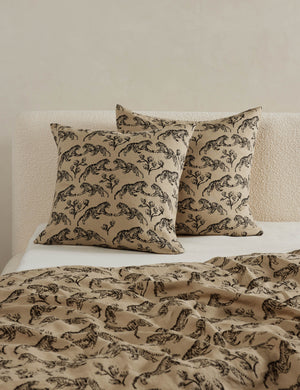 Tiger hemp fabric euro size pillow sham