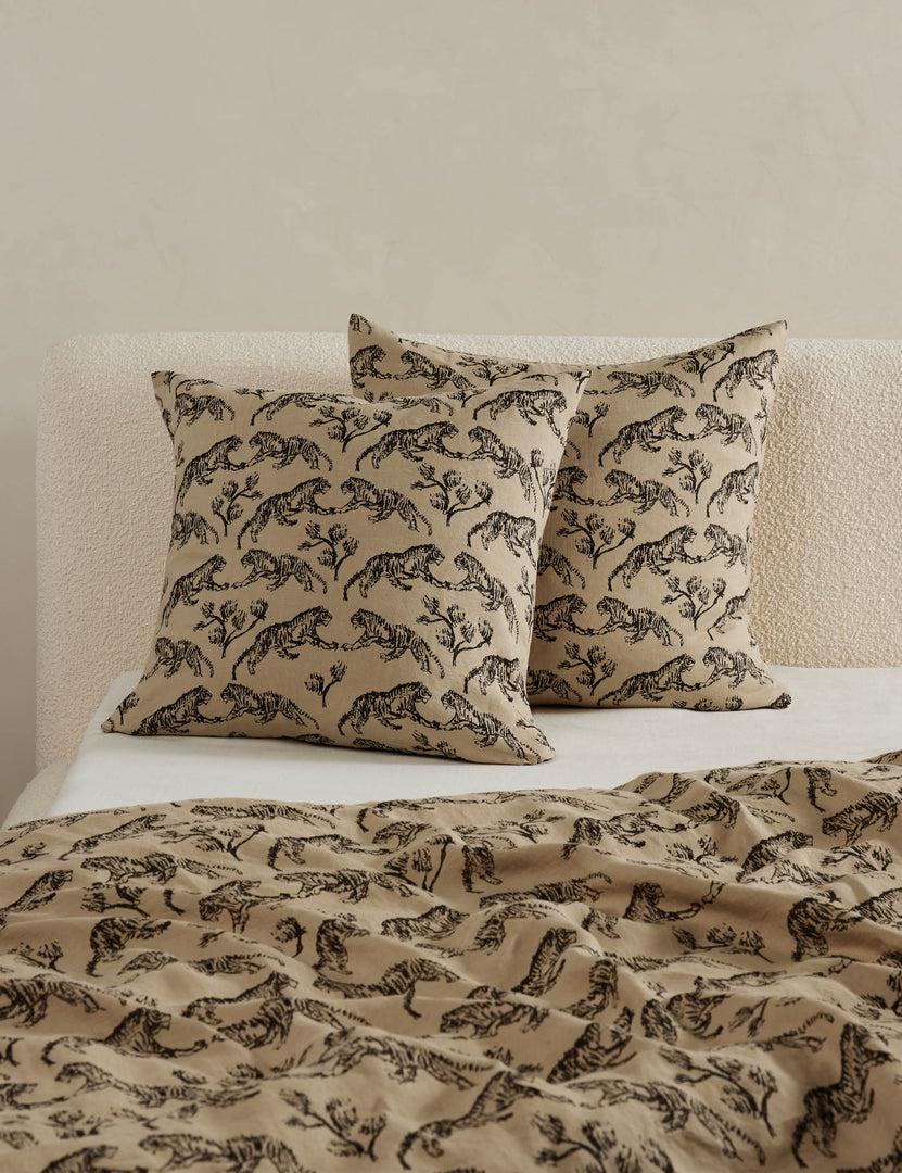 #size::euro | Tiger hemp fabric euro size pillow sham