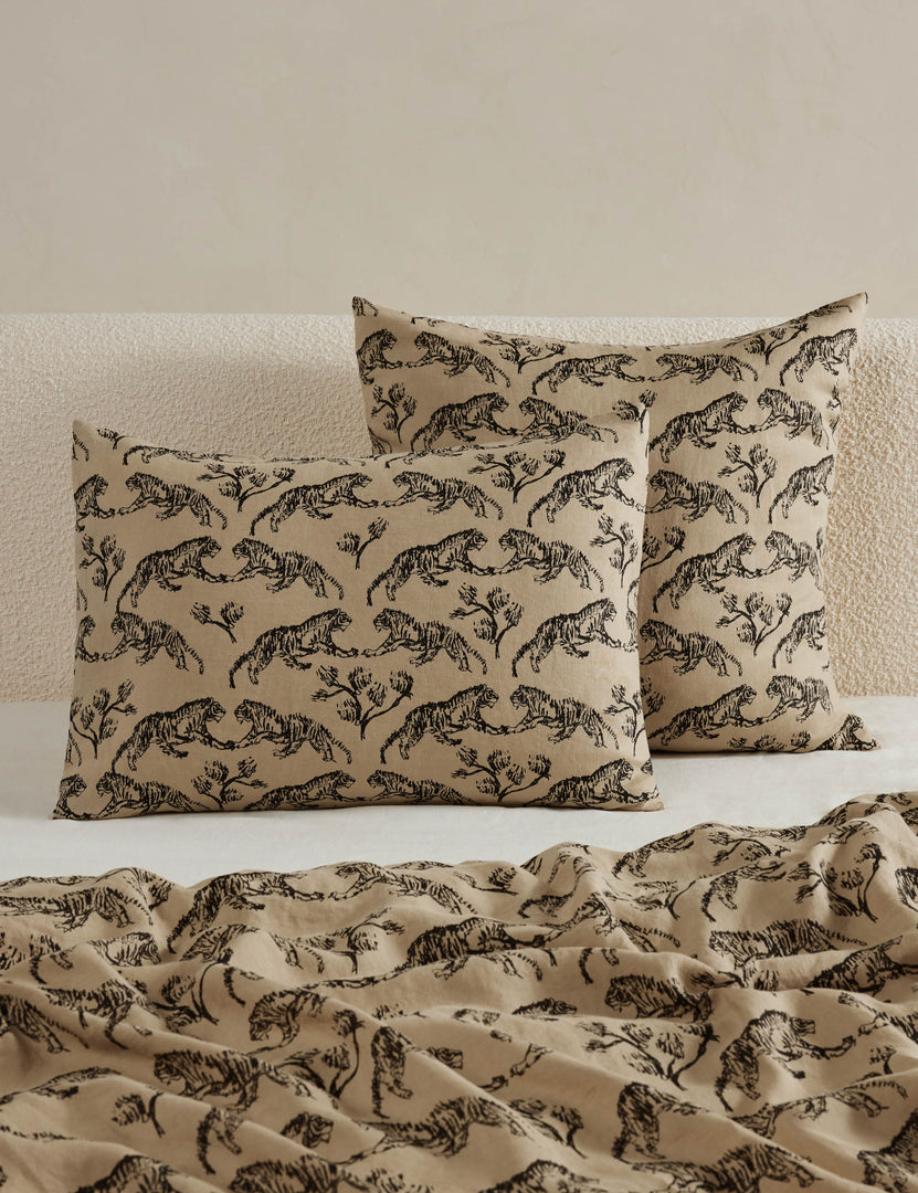 #size::standard #size::king #size::euro | Tiger hemp fabric standard and euro sized pillow sham