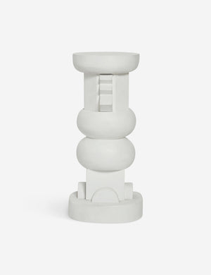 Toivo short white mango wood sculptural pedestal by Sarah Sherman Samuel