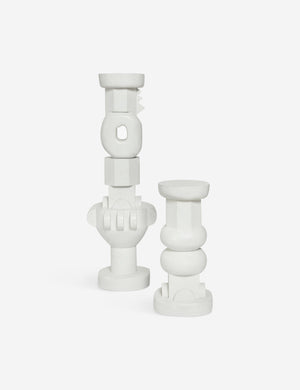 The Toivo short and tall pedestals stand next to each other