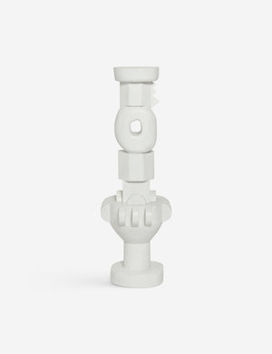 Toivo tall white mango wood sculptural pedestal by Sarah Sherman Samuel