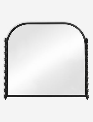 Topia arched carved wood mantel mirror by Ginny Macdonald in black.