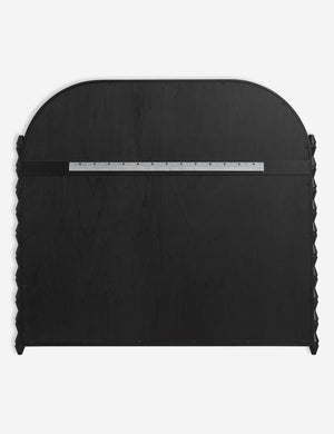 Back of the Topia arched carved wood mantel mirror by Ginny Macdonald in black.
