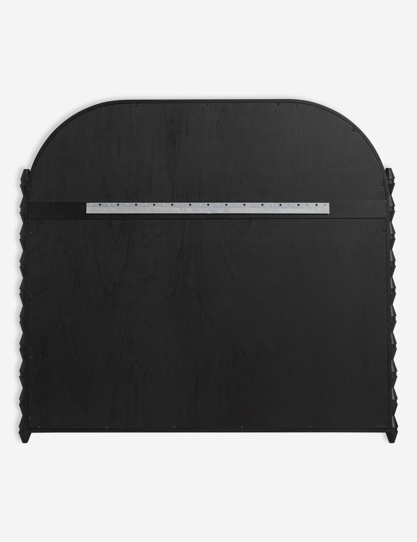 #color::black | Back of the Topia arched carved wood mantel mirror by Ginny Macdonald in black.