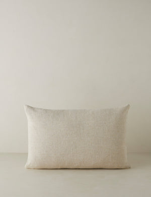 Back of the Topos Linen Lumbar Pillow by Elan Byrd.