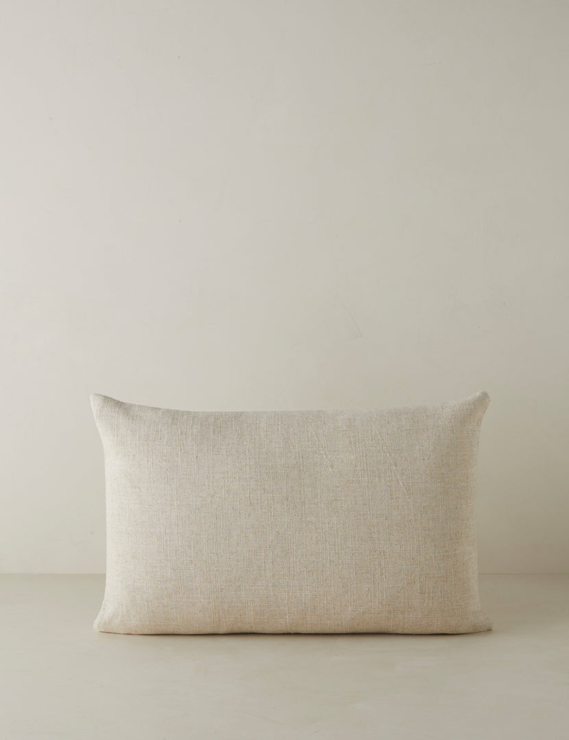 #style::lumbar | Back of the Topos Linen Lumbar Pillow by Elan Byrd.