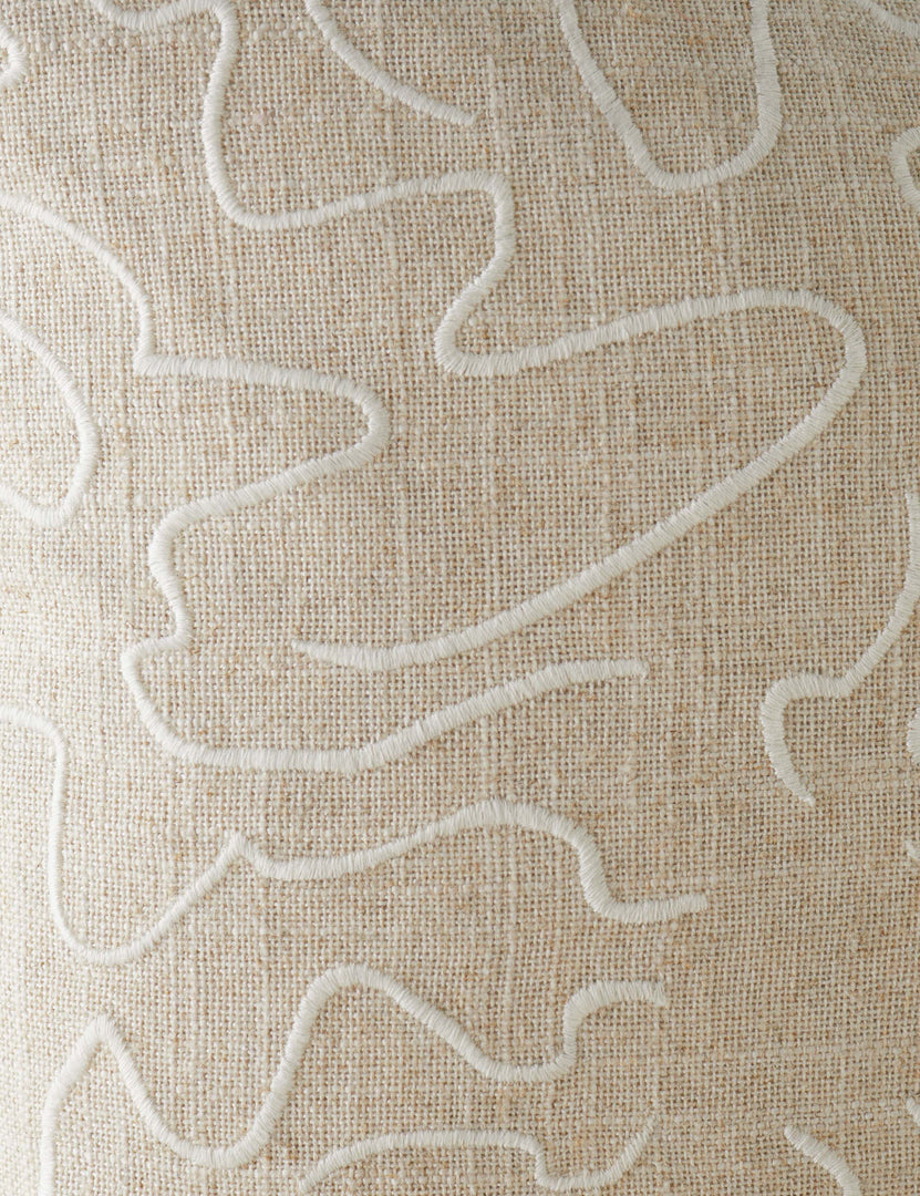 #style::lumbar #style::square | Close up of the patter of the Topos Linen Pillow by Elan Byrd