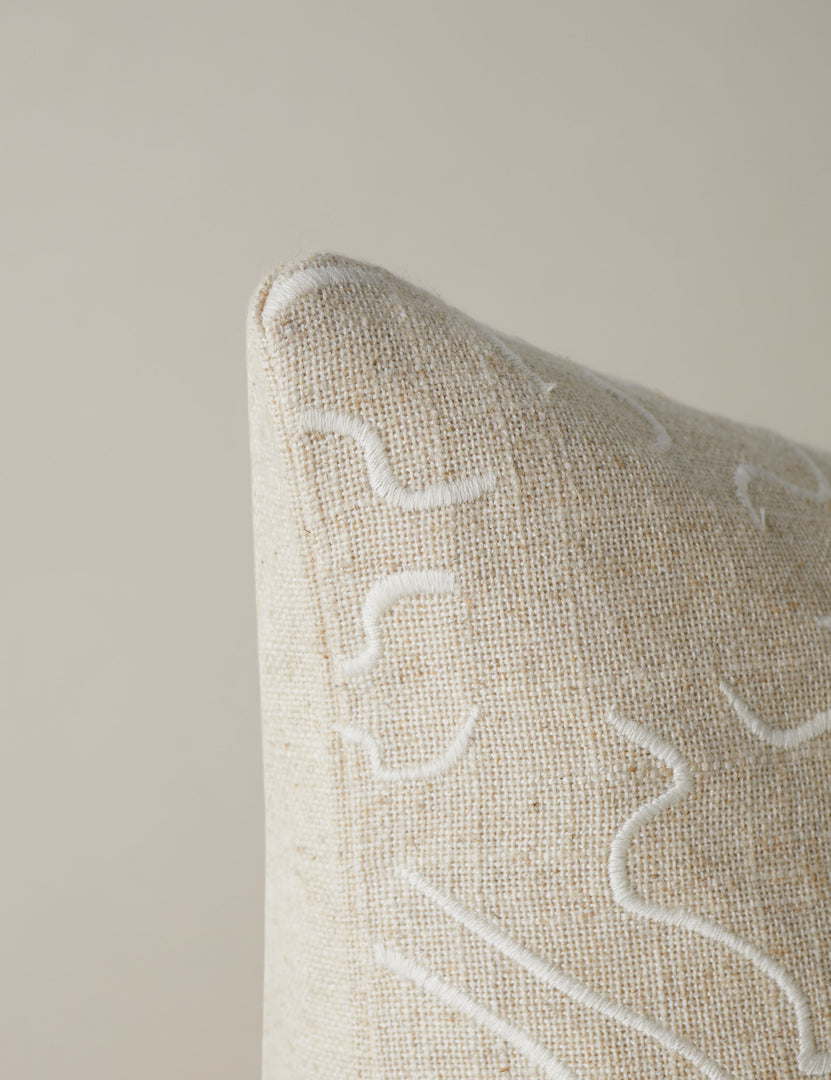 #style::lumbar #style::square | Corner of the Topos Linen Pillow by Elan Byrd.
